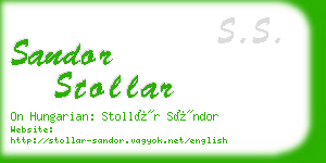 sandor stollar business card